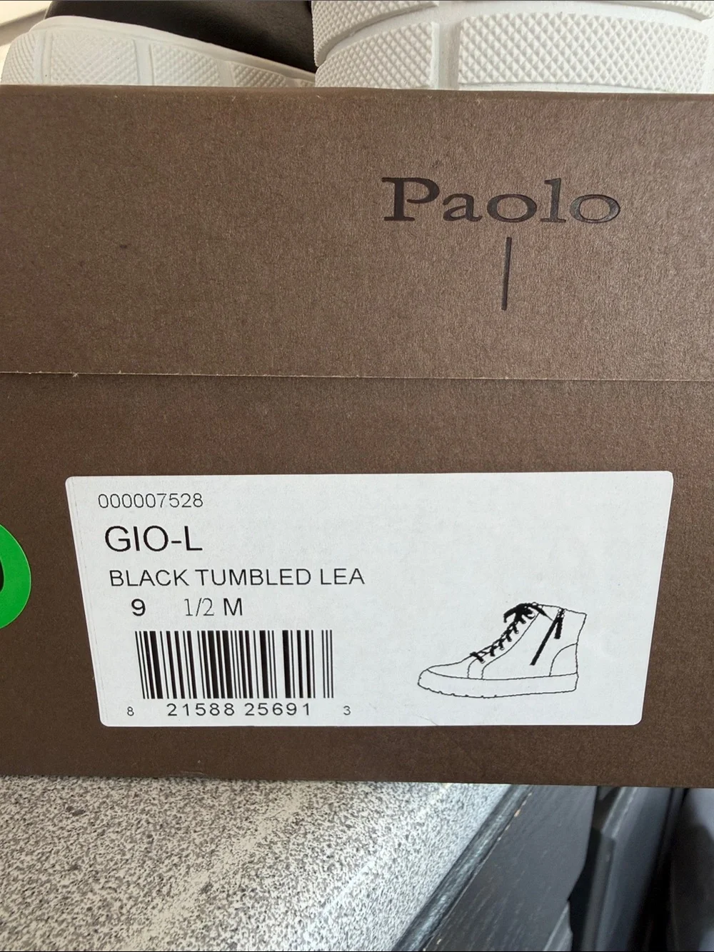 Paolo Black High-Top Sneakers with White Platform Sole